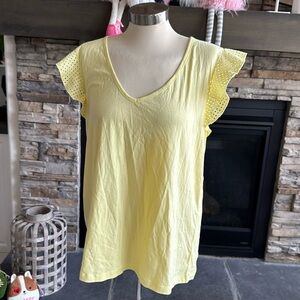 1901 eyelet ruffle sleeve top